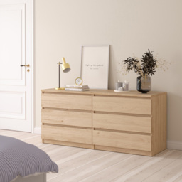 Florence 6 Drawer Jackson Hickory Oak Wide Chest of Drawers - Wood - Furniture to Go - Wilko - thumbnail 7