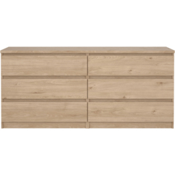 Florence 6 Drawer Jackson Hickory Oak Wide Chest of Drawers - Wood - Furniture to Go - Wilko - thumbnail 4