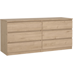 Florence 6 Drawer Jackson Hickory Oak Wide Chest of Drawers - Wood - Furniture to Go - Wilko - thumbnail 3