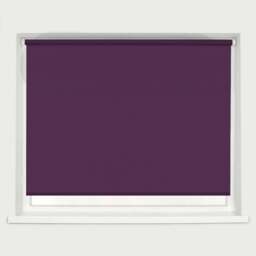 Caecus Straight Edge Roller Blind Aubergine 90cm - Purple - Wilko - thumbnail 1