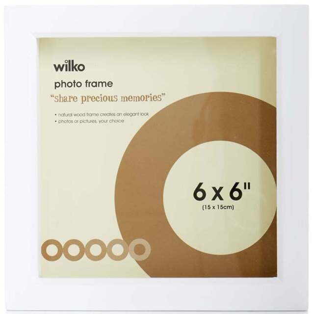 Wilko White Box Photo Frame 6 x 6 Inch