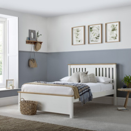 Chester Double Stone White and Oak 2 Drawer Storage Bed Frame - Bedmaster - Wilko - thumbnail 5