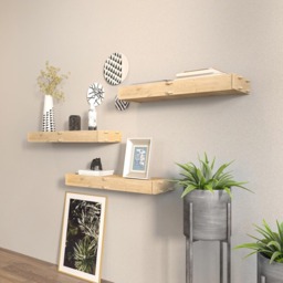 Decorotika Hiko Wall Mounted Shelf 3 Pack - Size: 6.5 x 61.5 x 19.5cm - Brown - Wilko - thumbnail 5