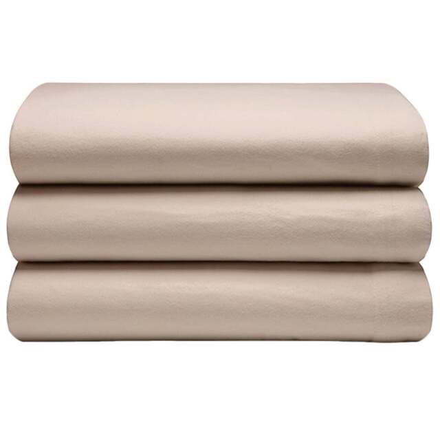 Serene Double Cream Brushed Cotton Flat Bed Sheet - Wilko - image 1
