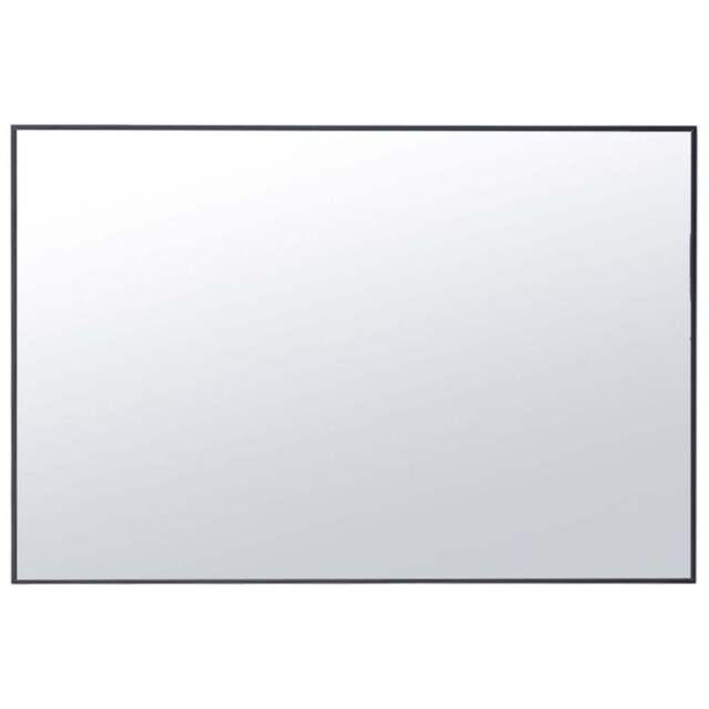 Living and Home Black Aluminium Frame Wall Mounted Mirror 40 x 60cm - Size: 60 x 40cm - Wilko - image 1