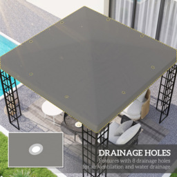 Outsunny 3 x 3m Grey Gazebo Canopy Replacement Cover - Wilko - thumbnail 5