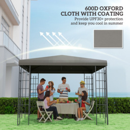 Outsunny 3 x 3m Grey Gazebo Canopy Replacement Cover - Wilko - thumbnail 7