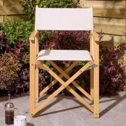 Rowlinson Ascot Natural Folding Director's Chair - Size: 87 x 53.5 x 52.5cm - Brown - Wilko - thumbnail 4