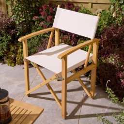 Rowlinson Ascot Natural Folding Director's Chair - Size: 87 x 53.5 x 52.5cm - Brown - Wilko - thumbnail 7