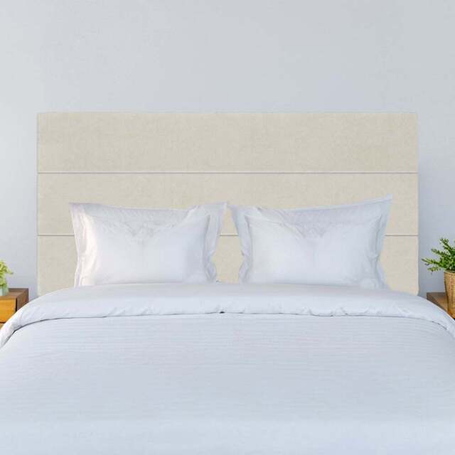 Bedmaster Single Cream Naples Velvet Milan Lined Headboard - Wilko - image 1