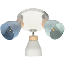 Happy Homewares Grey and Dusk and Duck Egg Blue Modern Scandinavian Style Spot Ceiling Light - Size: 16 x 23 x 23cm - Multi - Wilko - thumbnail 4