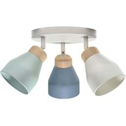 Happy Homewares Grey and Dusk and Duck Egg Blue Modern Scandinavian Style Spot Ceiling Light - Size: 16 x 23 x 23cm - Multi - Wilko - thumbnail 1