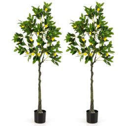 Costway Lemon Fruits Tree Artificial Plant In Pot 5.2ft - Size: 167 x 21 x 20cm - Green - Wilko - thumbnail 4