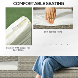 Outsunny 2 Seater Grey Rattan Companion Seat - Wilko - thumbnail 6
