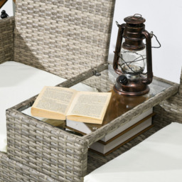 Outsunny 2 Seater Grey Rattan Companion Seat - Wilko - thumbnail 4