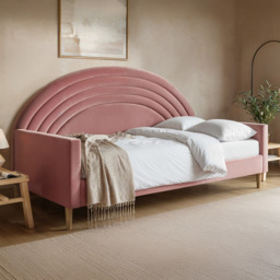 Flair Noa Pink Velvet Rainbow Day Bed - Size: Single - Wilko - thumbnail 1