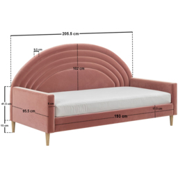 Flair Noa Pink Velvet Rainbow Day Bed - Size: Single - Wilko - thumbnail 7
