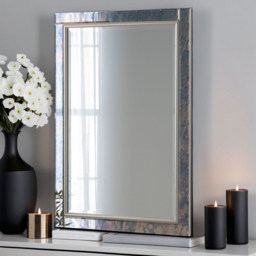 Yearn Gold Brass Anique Mottled Bevelled Mirror 105 x 75cm - Silver - Wilko - thumbnail 3
