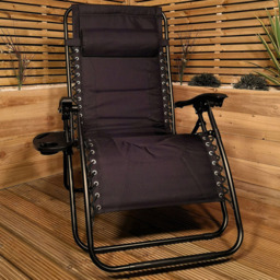Samuel Alexander Black Multi Position Garden Sun Lounger - Size: 1 Seater - Wilko
