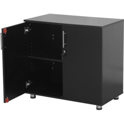 MMT Furniture Designs 2 Door Black Lockable Filing Cabinet - Size: 75 x 80 x 45cm - Wilko - thumbnail 4