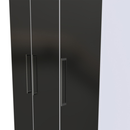 Crowndale Worcester 3 Door Matt Black and White Mirrored Wardrobe Ready Assembled - Black Matt & White - Wilko - thumbnail 6
