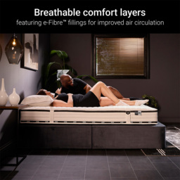 Jay-Be Flex Double Ultra-Firm e-Fibre Sprung Orthopaedic Mattress - White & Black - Wilko - thumbnail 7