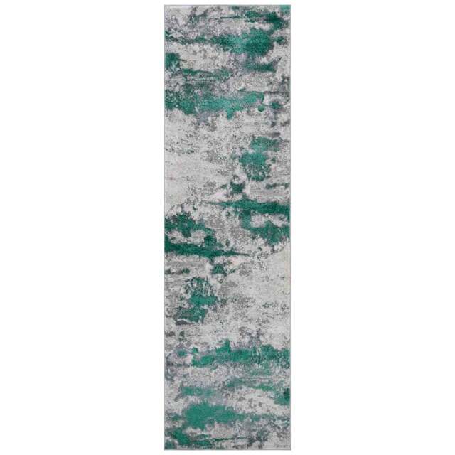 Desire Rugs Onyx Aqua Grunge Sprayed Abstract Area Rug 60 x 220m - Size: 60 x 220cm - Wilko - image 1