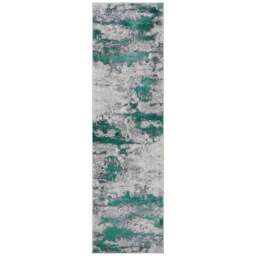 Desire Rugs Onyx Aqua Grunge Sprayed Abstract Area Rug 60 x 220m - Size: 60 x 220cm - Wilko - thumbnail 1