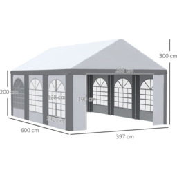 Outsunny 6x4m Gazebo Tent Grey - Size: 55 x 62.5 x 312cm - Wilko - thumbnail 6