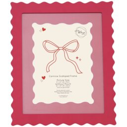 Carmine Scalloped Photo Frame Pink 8 x 6in - The Port. Co Gallery - Wilko
