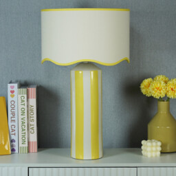 Bridie Stripe Table Lamp Yellow - Wilko - thumbnail 5