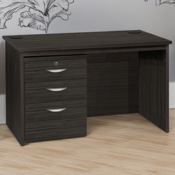 R White Cabinets 3 Drawer Home Office Desk with Hutch Black - Size: 72.8 x 120 x 70cm - Wilko