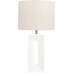 Pacific Lifestyle Block White Ceramic Tall Table Lamp - Wilko - thumbnail 1