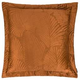 Paoletti Palmeria Rust Quilted Velvet Cushion - Size: 60 x 60 cm - Multi - Wilko - thumbnail 1