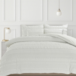 Velosso Double White Saville Duvet Set - Wilko