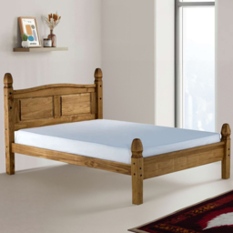Birlea Corona King Size Natural Wax Low End Bed Frame - Brown - Wilko - thumbnail 1