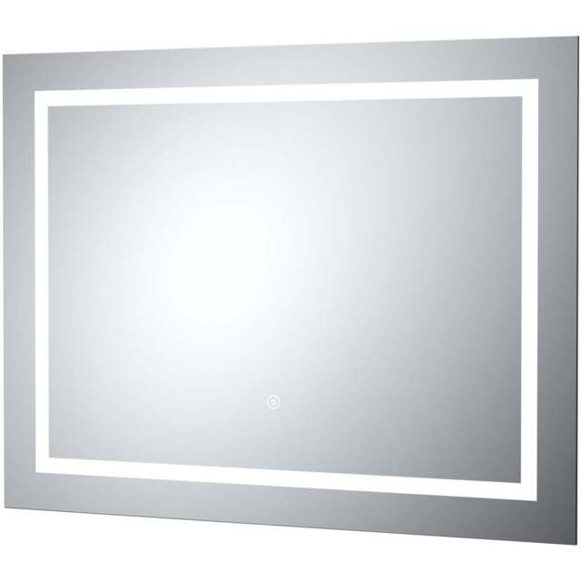 nuie LED Touch Sensor Mirror 800 x 600mm - Size: 600 x 800 x 33mm - Silver - Wilko - image 1