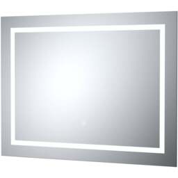 nuie LED Touch Sensor Mirror 800 x 600mm - Size: 600 x 800 x 33mm - Silver - Wilko - thumbnail 1