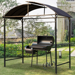 Outsunny 2.5 x 1.34m Coffee Metal Garden Gazebo - Size: 2 x 2m - Brown - Wilko - thumbnail 1