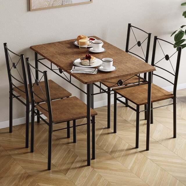 Vida Designs Roslyn 4 Seater Dining Set Dark Wood - Wilko - image 1