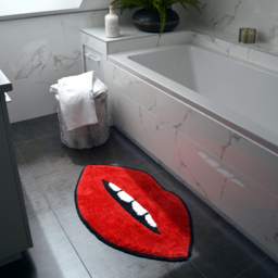 Mooky Mats Red Lips Shaped Bath Mat 50 x 90cm - Wilko - thumbnail 3