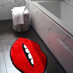 Mooky Mats Red Lips Shaped Bath Mat 50 x 90cm - Wilko - thumbnail 4