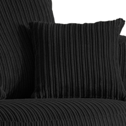 Portland Luxor Black Jumbo Cord Swivel Chair - Size: Single - Wilko - thumbnail 4