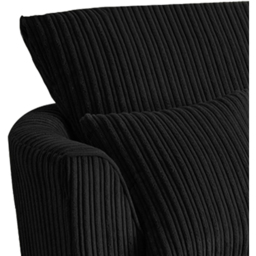 Portland Luxor Black Jumbo Cord Swivel Chair - Size: Single - Wilko - thumbnail 5