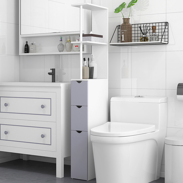 Portland White Single Door 2 Drawer Tall Floor Cabinet - Size: 15 x 33 x 137cm - Wilko - image 1