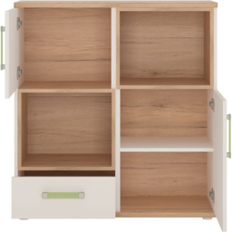 Florence 4KIDS 2 Door 2 Shelf Oak and White Cupboard with Lemon Handles - Size: 40 x 90 x 97cm - Furniture to Go - Wilko - thumbnail 4