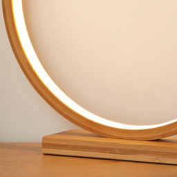 Lighting Collection Bamboo Ring LED Table Lamp - Size: 34 x 31 x 7cm - Natural - Wilko - thumbnail 5