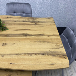 Kosy Koala Dakota 6 Seater Velvet Wooden Rectangle Dining Set with Bench Grey - Multi - Wilko - thumbnail 4