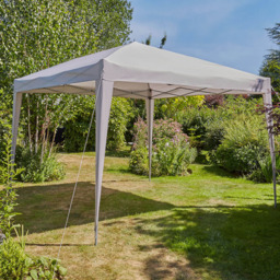 Home Source 3 x 3m Grey Easy Up Garden Outdoor Gazebo - Size: 260 x 295 x 295cm - Wilko