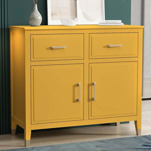 Palazzi 2 Doors 2 Drawers Mustard Sideboard - Size: 40 x 95 x  85cm - Yellow - Wilko - image 1